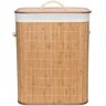 Cesto de Roupa Suja em Bambu com Tampa Banheiro e Lavanderia - 2