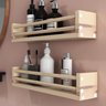 Kit 2 Prateleiras de Madeira Pinus para Banheiro Organizadora e Decorativa - Selena - 4