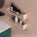 Ver imagem 3 de Kit 2 Prateleiras de Madeira Pinus para Banheiro Organizadora e Decorativa - Selena