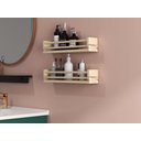 Ver imagem 5 de Kit 2 Prateleiras de Madeira Pinus para Banheiro Organizadora e Decorativa - Selena