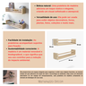 Kit 2 Prateleiras de Madeira Pinus para Banheiro Organizadora e Decorativa - Selena - 6