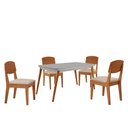 Ver imagem 2 de Mesa de Jantar Copper 120cm Tampo Canto Copo Mdf Vidro com 4 Cadeiras Copper Moderna Mobília