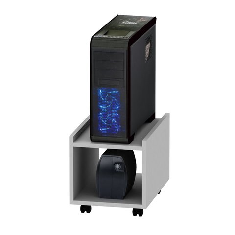 Suporte para Cpu e Estabilizador com Rodinhas Netmobil - Branco