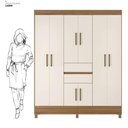 Ver imagem 4 de Guarda Roupa Casal 8 Portas e 2 Gavetas Paranaguá Amêndola Touch-off White