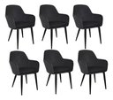 Ver imagem 1 de Kit 6 Cadeira Poltrona Vintage Eames em Tecido Veludo Preto
