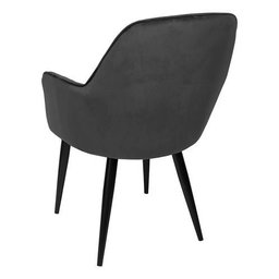 Kit 6 Cadeira Poltrona Vintage Eames em Tecido Veludo Preto:veludo Preto/preto/listras - 4
