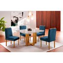 Ver imagem 1 de Conjunto Sala de Jantar 4 Lugares Mesa Lisy e Cadeiras Safira Móveis Mix