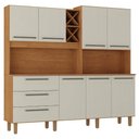 Ver imagem 1 de Kit Cozinha 7 Portas 3 Gavetas 208 cm Atria Cinamomo Areia Zanz