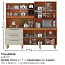 Ver imagem 3 de Kit Cozinha 7 Portas 3 Gavetas 208 cm Atria Cinamomo Areia Zanz