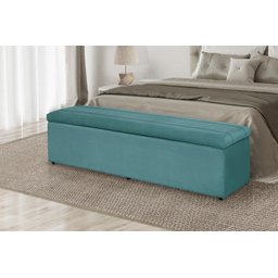 Calçadeira Baú 100 cm Suede Azul Tiffany - 2