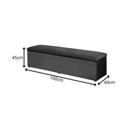 Calçadeira Baú 100 cm Suede Azul Tiffany - 4