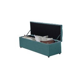 Calçadeira Baú 100 cm Suede Azul Tiffany - 3