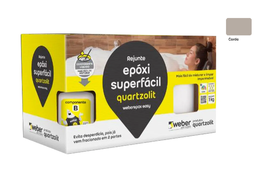 Rejunte Epóxi Superfácil Quartzolit 1kg - CORDA - 1