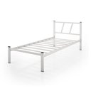 Ver imagem 2 de Cama Solteiro Ferro Bruna 100% Aço Industrial Reforçada com Colchão Resistente para Quartos - Branco