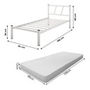 Ver imagem 4 de Cama Solteiro Ferro Bruna 100% Aço Industrial Reforçada com Colchão Resistente para Quartos - Branco