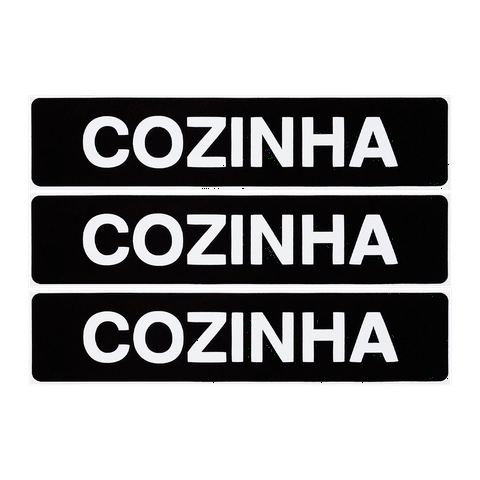 Combo 3 Placas De Sinalização Cozinha 30x7 Acesso - A-409 F9e