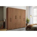 Ver imagem 1 de Guarda Roupa Casal 8 Portas e 6 Gavetas c/ Pés Master 8.6 Jatoba - Santos Andirá
