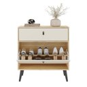Ver imagem 4 de Sapateira Cômoda com Gaveta para Quarto Bege/Amêndoa/Off White