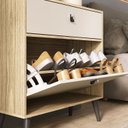 Ver imagem 5 de Sapateira Cômoda com Gaveta para Quarto Bege/Amêndoa/Off White