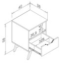 Ver imagem 3 de Mesa de Cabeceira - 1 Gav Retro 400x580x380 mm Branco