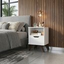 Ver imagem 1 de Mesa de Cabeceira - 1 Gav Retro 400x580x380 mm Branco