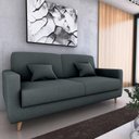 Ver imagem 2 de Sofá Cama Premium 3 Lugares 1,90 Larg Emilia Matrix Cor:veludo Cinza