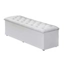 Ver imagem 1 de Baú Recamier King Couro Sintético Branco 47x193x51