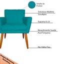 Ver imagem 6 de Kit 3 Poltronas Decorativa para Sala de Estar Cecília Suede Azul Turquesa - Montanaris Decor Md Mont
