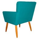 Ver imagem 3 de Kit 3 Poltronas Decorativa para Sala de Estar Cecília Suede Azul Turquesa - Montanaris Decor Md Mont
