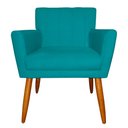 Ver imagem 2 de Kit 3 Poltronas Decorativa para Sala de Estar Cecília Suede Azul Turquesa - Montanaris Decor Md Mont