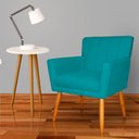 Ver imagem 4 de Kit 3 Poltronas Decorativa para Sala de Estar Cecília Suede Azul Turquesa - Montanaris Decor Md Mont
