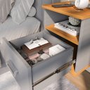 Ver imagem 4 de Mesa de Cabeceira Balli Multifuncional 2 em 1 Suspensa Gaveta Oculta Compartimento Secreto - Oliart