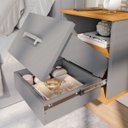 Ver imagem 2 de Mesa de Cabeceira Balli Multifuncional 2 em 1 Suspensa Gaveta Oculta Compartimento Secreto - Oliart