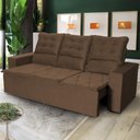Ver imagem 1 de Sofá Retrátil e Reclinável 180cm Suede com Molas Espirais Europa King House