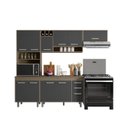 Ver imagem 3 de Armário de Cozinha Completo Barcelona  com Balcão 120m com Tampo 4 Peças - Carvalho/Grafite Poliman