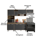 Ver imagem 2 de Armário de Cozinha Completo Barcelona  com Balcão 120m com Tampo 4 Peças - Carvalho/Grafite Poliman