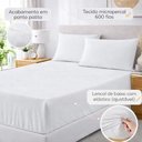 Ver imagem 4 de Jogo de Cama Lençol Egipicio King 3 Peças Micropercal 600 Fios Branco Casa Show Enxovais