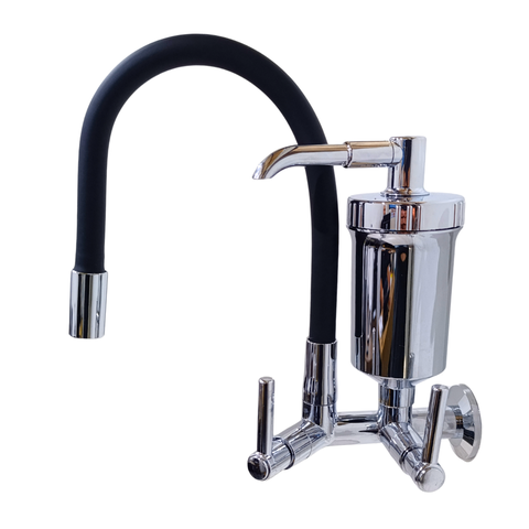 Torneira Gourmet Abs com Filtro Parede Tudo Silicone Preto