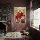 Ver imagem 2 de Quadro Decorativo o Imperador - Carta de Tarot - 70x50cm:moldura Branca