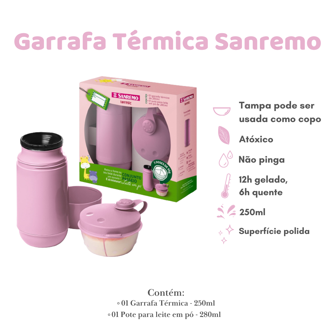 Kit Mamãe Bebe Garrafa Termica + Alimentador + Copo + Peneira + Porta Sabonete - 2
