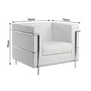 Ver imagem 2 de Poltrona Le Corbusier Cromado em Sintético Branco