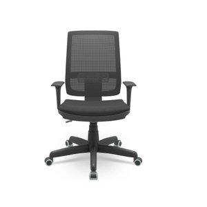 Cadeira Brizza Presidente Tela Preta Base Aço Back System Nr17 Braços Reguláveis Assento Poliéster