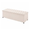 Ver imagem 6 de Puff Baú 90cm Hermione Boucle Off White - Sallar Home