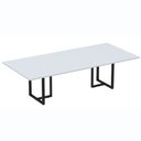 Ver imagem 1 de Mesa de Reunião Retangular 260 X 120 Cm Pé Tubular Pe25 em Mdp Cor Cinza Base Preta