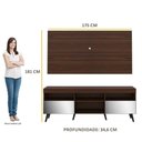 Ver imagem 4 de Rack Com Painel Tv 65" Retrô Com Espelho Flórida Multimóveis V3138 Duna/Preto Duna/Preto