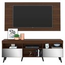 Ver imagem 1 de Rack Com Painel Tv 65" Retrô Com Espelho Flórida Multimóveis V3138 Duna/Preto Duna/Preto