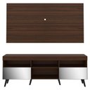 Ver imagem 3 de Rack Com Painel Tv 65" Retrô Com Espelho Flórida Multimóveis V3138 Duna/Preto Duna/Preto