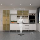 Ver imagem 2 de Cozinha Completa 6 Peças sem Pia com Vidro Reflecta Lis Luciane Móveis