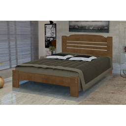 Cama King Size Dubai de Madeira Maciça Angelim Pedra/Tauari Imbuia - 1
