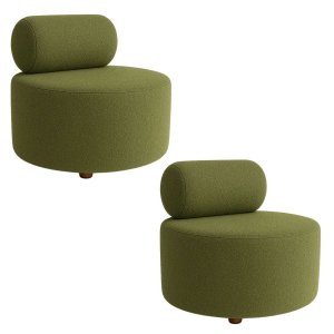 Kit 02 Poltronas Decorativo Orgânica Recepção Sala de Estar Luxo Boucle Verde